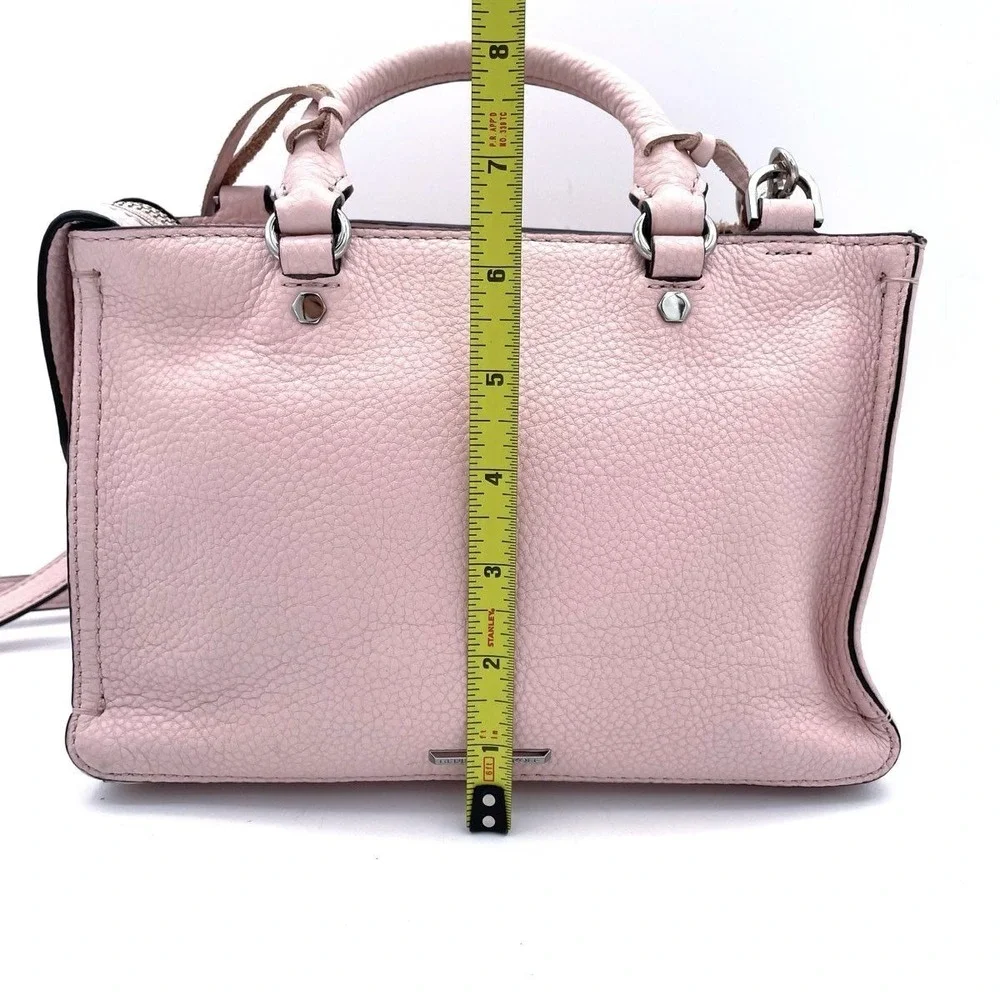 Rebecca Minkoff Women's Pink Pebbled Leather Regan Mini Satchel Handbag COA
